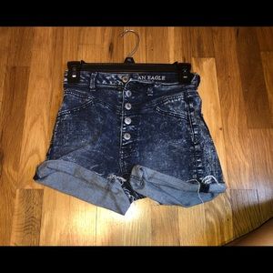 High waisted jean shorts